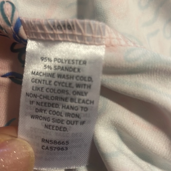 Cristina Martinez Off the Shoulder Bodysuit  pink teal doodle artsy top New S - Picture 4 of 9